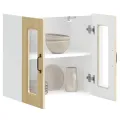 Armoire murale de cuisine et porte en verre Kalmar chêne sonoma
