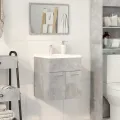 Armoire de lavabo de salle de bain gris béton 41x38,5x46 cm