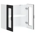 Armoire murale de cuisine avec porte en verre Lucca noir