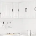 Armoire murale d'angle de cuisine Lucca blanc brillant