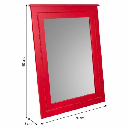 Espejo de pared Alexandra House Living Rojo 3 x 90 x 70 cm Rectangular 2