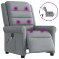 Fauteuil de massage inclinable électrique gris clair tissu
