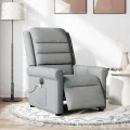 Fauteuil de massage inclinable électrique gris clair tissu