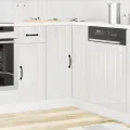 Armoire d'angle de cuisine Lucca blanc brillant bois ingénierie