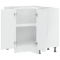 Armoire d'angle de cuisine Lucca blanc brillant bois ingénierie