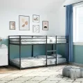  Lit superposé sans matelas noir 80x200 cm acier