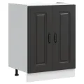 Meuble bas pour évier Kalmar noir 60x46x81,5 cm bois ingénierie