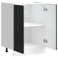 Meuble bas pour évier Kalmar noir 60x46x81,5 cm bois ingénierie