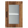 Armoire murale de cuisine avec porte en verre Lucca vieux bois