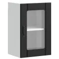 Armoire murale de cuisine avec porte en verre Lucca noir