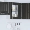 Armoire murale de cuisine avec porte en verre Lucca noir