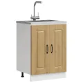 Meuble bas pour évier Kalmar chêne artisanal bois d'ingénierie