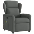Fauteuil de massage inclinable Gris foncé Tissu