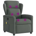 Fauteuil de massage inclinable Gris foncé Tissu
