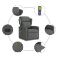 Fauteuil de massage inclinable Gris foncé Tissu