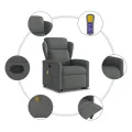 Fauteuil de massage inclinable Gris foncé Tissu