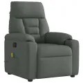 Fauteuil de massage inclinable Gris foncé Tissu