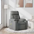 Fauteuil de massage inclinable Gris foncé Tissu