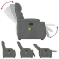 Fauteuil inclinable de massage électrique gris foncé tissu
