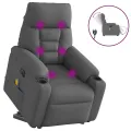 Fauteuil inclinable de massage électrique Gris foncé Tissu