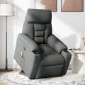 Fauteuil inclinable de massage électrique Gris foncé Tissu