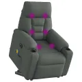 Fauteuil inclinable de massage électrique Gris foncé Tissu