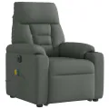 Fauteuil inclinable de massage électrique Gris foncé Tissu