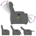 Fauteuil inclinable de massage électrique Gris foncé Tissu