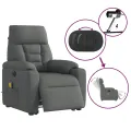 Fauteuil inclinable de massage électrique Gris foncé Tissu