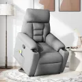 Fauteuil de massage inclinable Gris clair Tissu