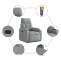 Fauteuil de massage inclinable Gris clair Tissu