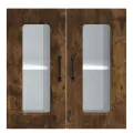 Armoire murale de cuisine avec porte en verre Kalmar chêne fumé