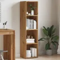Bibliothèque chêne artisanal 36x30x143 cm bois d'ingénierie
