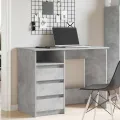 Bureau gris béton 102x50x75 cm bois d'ingénierie
