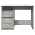 Bureau gris béton 102x50x75 cm bois d'ingénierie