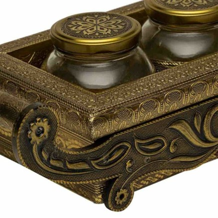 Tray Alexandra House Living Copper Glass Aluminium MDF Wood 17 x 7 x 4 2