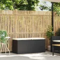Banc de jardin avec coussin noir 110x40x44 cm résine tressée