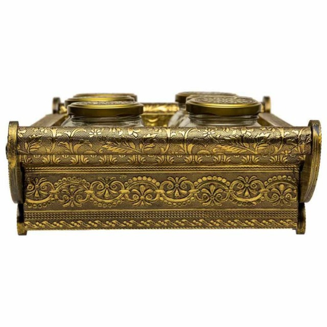 Tray Alexandra House Living Copper Glass Aluminium MDF Wood 26 x 7 x 4