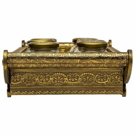 Schale Alexandra House Living Kupfer Glas Aluminium Holz MDF 26 x 7 x