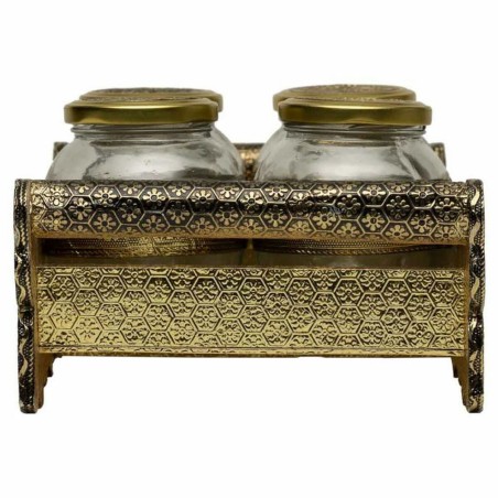 Dienblad Alexandra House Living Gouden Glas Aluminium Hout MDF 13 x 6