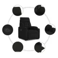 Fauteuil inclinable électrique noir tissu