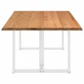Table à manger marron clair bois de chêne massif rectangulaire