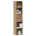 Bibliothèque chêne artisanal 36x30x171 cm bois d'ingénierie