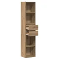 Bibliothèque chêne artisanal 36x30x171 cm bois d'ingénierie
