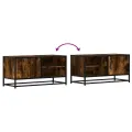 Meuble TV chêne fumé 80x34,5x40 cm bois d'ingénierie et métal