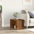 Table d'appoint vieux bois 59x36x38 cm bois d'ingénierie