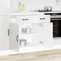 Armoire de cuisine Kalmar blanc brillant bois ingénierie
