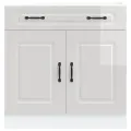 Armoire de cuisine Kalmar blanc brillant bois ingénierie