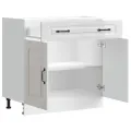 Armoire de cuisine Kalmar blanc brillant bois ingénierie