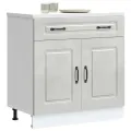 Armoire de cuisine Kalmar gris béton bois d'ingénierie